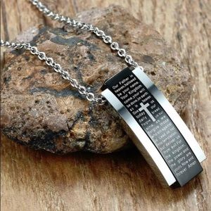 Men’s English Lord's Prayer Pendant Necklace